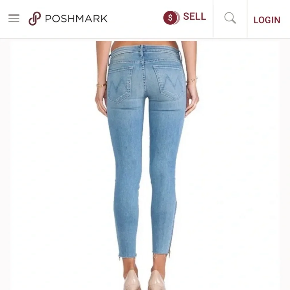 🍄 Mother Looker Zip Fray Wash Home Sweet Home Jeans - Picture 8 of 15